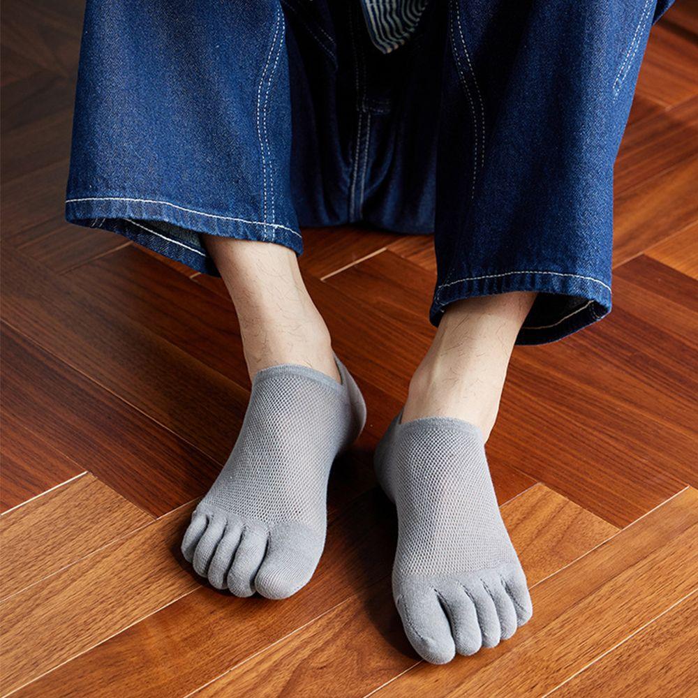 All-match Soft Simple Women Solid Color Five Toes Socks Men Hosiery Short Socks Cotton Socks