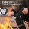 Portable Hand Blower with Manual Handle Speed Control and Metal Fan Blade for BBQ Picnic Outdoor Camping Hiking Cooking Tool