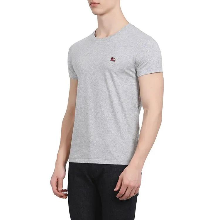 Burberry Men War Horse Embroidered Round Neck Short Sleeve T-shirt Grey (Unisex) T-Shirts 80038301