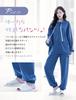 Room Wear Pajamas Loungewear Warm Top and Bottom Set Long Sleeve Warm Cute New Material Blue [MiniZaru] Women's Autumn/Winter (526 L)