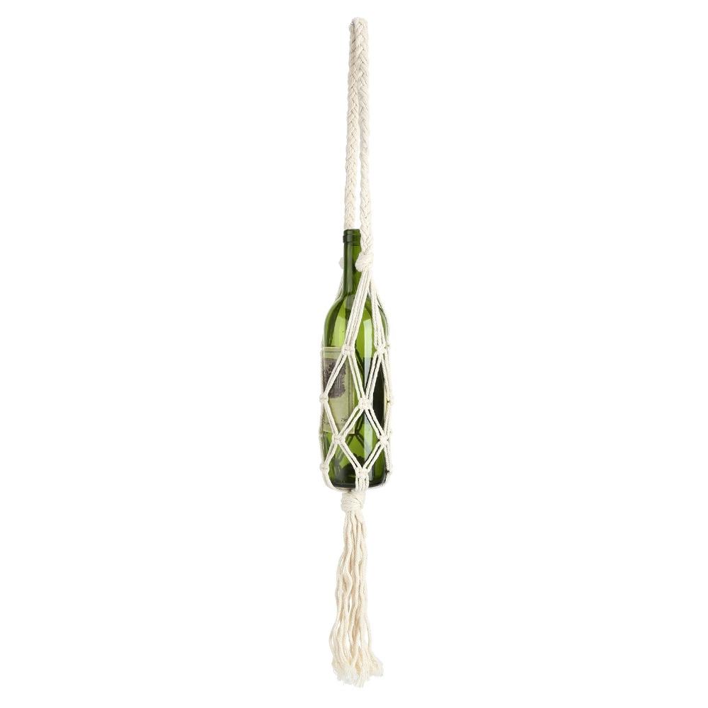 Bohemian Style Bottle Storage Bag Cotton Rope Water Bottle Carrier Hiking Activity