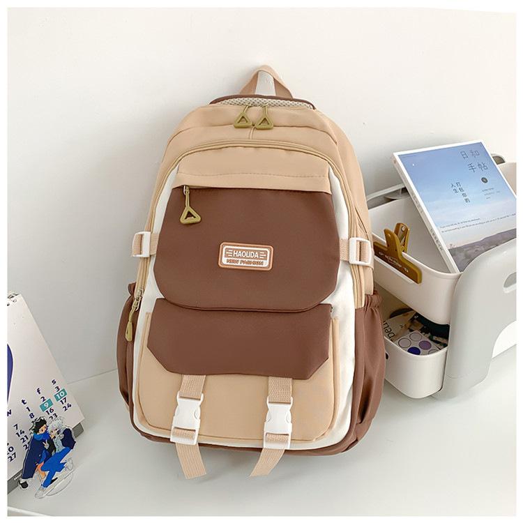 2025 весна новый рюкзак в стиле колледжа для старшей школы, универсальный, контрастных цветов, студенческий школьный рюкзак, нишевый дизайн, канцелярский магазин