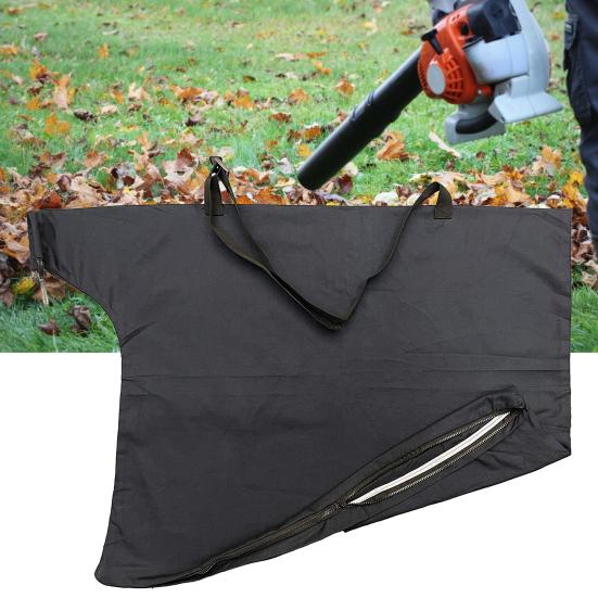 Leaf Shredder Pouch Zipper Design Convenient Smooth Surface Lightweight Collapsible Drawstring Closure Oxford Vacuum Leaf Collection Pouch for Lawn