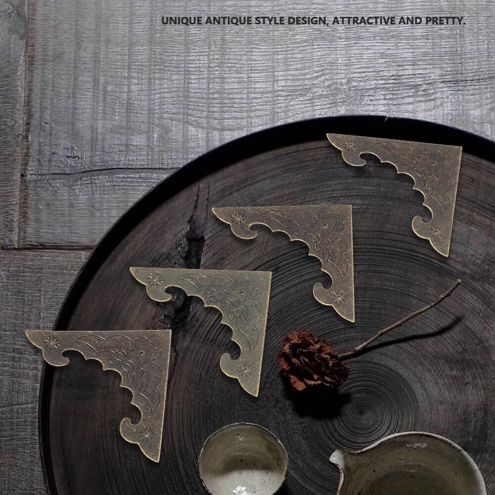 12 шт. деревянная шкатулка для ювелирных изделий подарочный футляр бронзовые угловые декоративные протекторы защитная крышка S