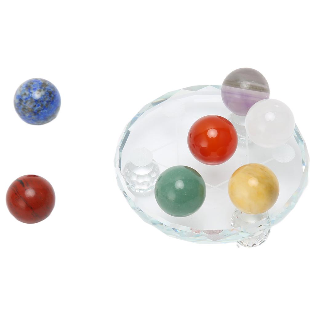7 Chakra Stones Set Purify Negative Energy Round Healing Stones with Charging Plate for Beginners