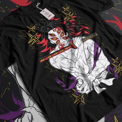 Футболка Кокушибо Клинок Рассекающий Демонов Kimetsu No Yaiba Аниме Манга Черная Футболка Все Размеры