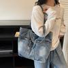 Vintage Multi-Pocket Underarm Bag Women's Lightweight Tote Bag Denim Bag Multi-Functional Large Capacity Shoulder Bag