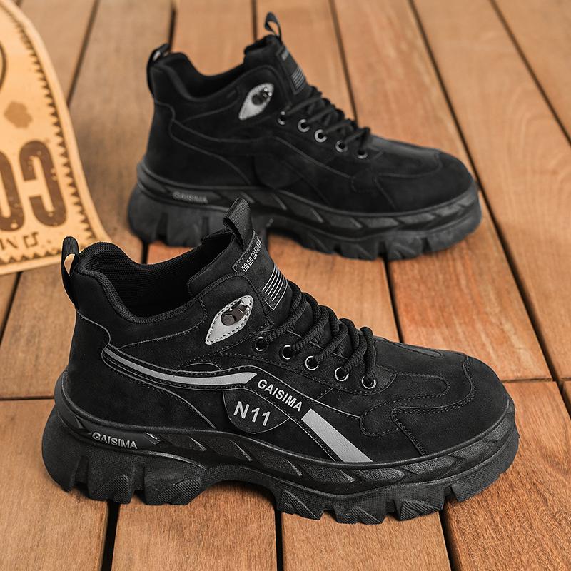 Новые модные осенние и зимние мужские высокие ботинки martin для студентов, трендовые рабочие туфли на мягкой подошве для мальчиков, кроссовки Martin с защитой труда