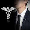 Мужской бейдж из цинкового сплава со стразами, воротник рубашки, булавка с лацканами, броши с крыльями ангела, аксессуары для сумки