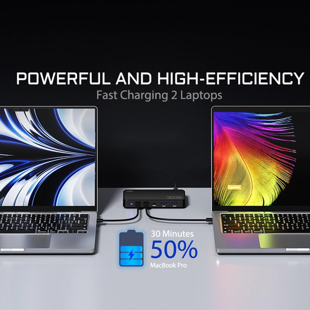 Зарядная станция PD3.0 GaN USB-C мощностью 120 Вт для мобильных телефонов, 5-портовый концентратор для быстрой зарядки, интеллектуальное устройство с несколькими адаптерами для iPhone и т. д.