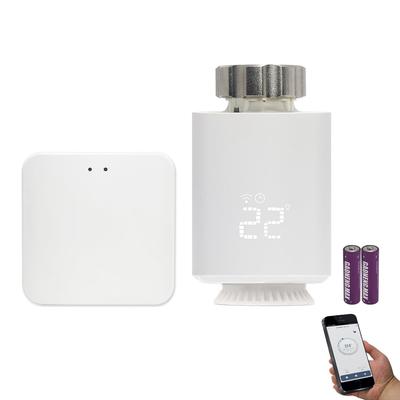Ketotek Умный термостатический клапан радиатора TRV WiFi Zigbee Стартовый комплект с хабом, Совместим с Alexa, Управление через приложение Smart Life/Tuya