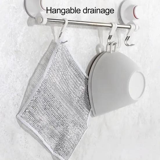 3/5/10/15 шт. тряпка из стальной шерсти, двусторонняя маслостойкая, быстросохнущая, полая, безворсовая, многоразовая кухонная тряпка, кастрюля, кастрюля, миска, скребок, ткань для чистки