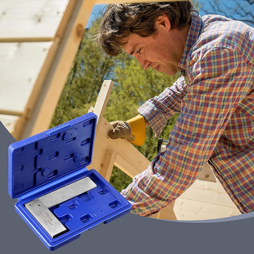 Квадрат слесарный, механический инженер, стальной, высокой точности, 90 градусов, с широким основанием, инструмент для измерения углов L-типа, 4 размера