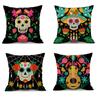 2023 New Halloween Throw Pillow Cover with Terror Theme Party Decoration Print Skull Head Throw Pillow Cover