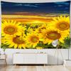 Sunflower Flower Tapestry Wall Hanging Cloth 3D Printed Beach Towel Floral Landscape Wall Carpet Yoga Mat Home Decor Tapestries