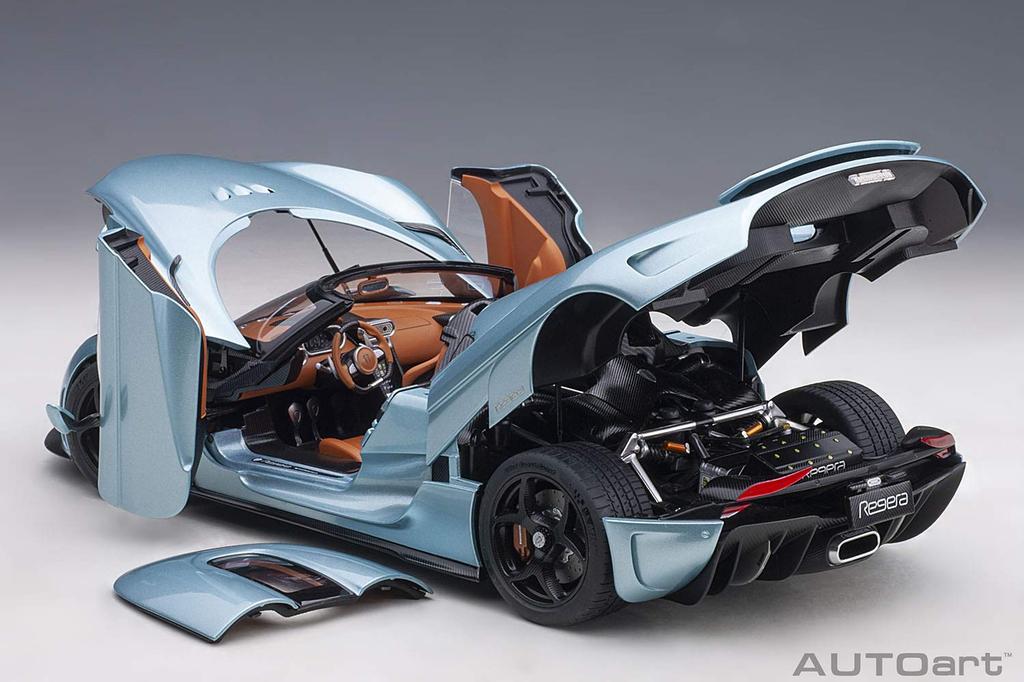 AUTOart Scale Koenigsegg Regera Metallic Light Blue Finished Model 79028 1/18