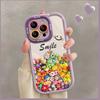 Applicable To IPhone14 Apple 15 Mobile Case 13promax Colorful Clay Flowers 12 All-inclusive Anti-fall 11 Transparent