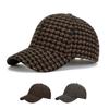 Men Autumn Winter Small Plaid Peaked Cap Baseball Cap Women Sun Hat Ponytail Panama Cap Visor Hats Snapback Hat