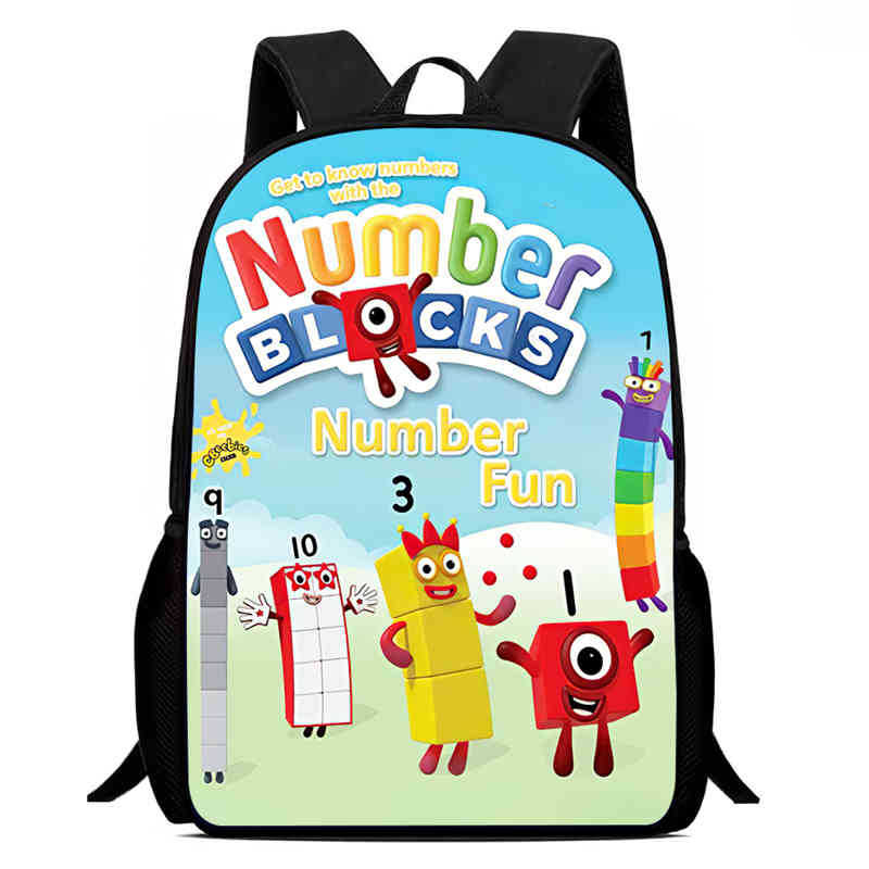 Цифровые Строительные Блоки Numberblocks Школьная Сумка Высокое Разрешение Многофункциональный Оксфордский Легкий Рюкзак