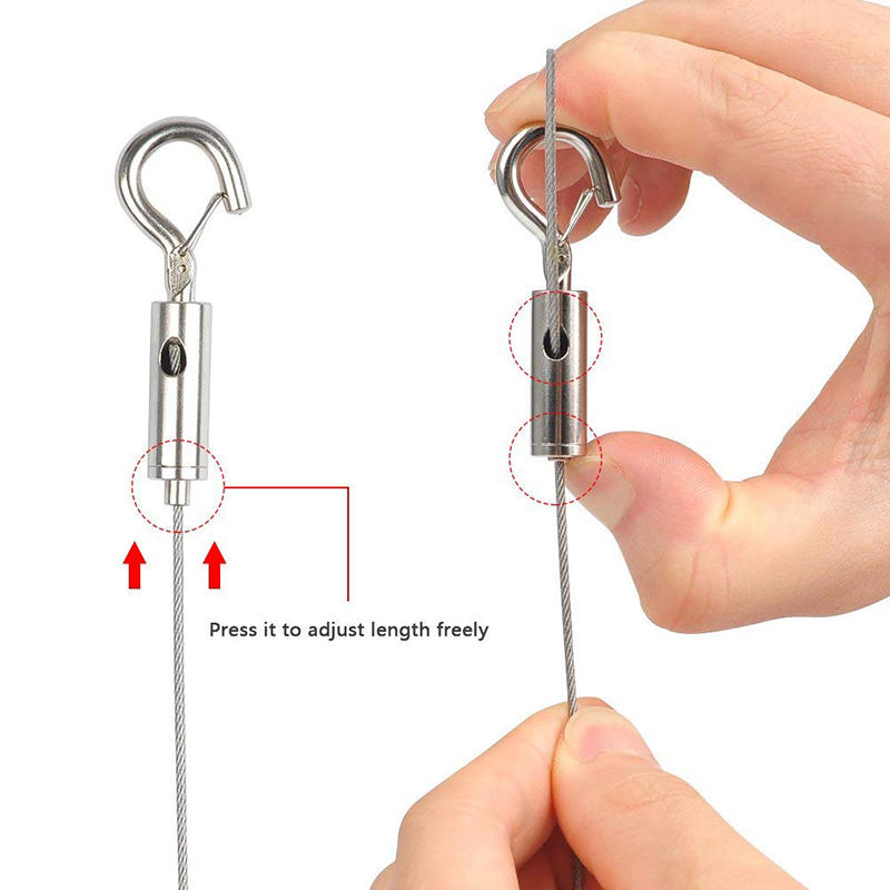 Регулируемый трос для подвешивания картин Стальной трос Многоцелевой Набор для подвешивания фоторамки Зеркала Выставочный с крючком для декора стен 0,5 м/1 м/1,5 м в наличии