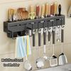 Kitchen Storage Rack Wall-Mounted Multifunctional Storage Knife Rack Detachable Stainless Steel With Multiple Brackets And Hooks