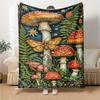 Colorful Mushroom Print Flannel Blanket High Quality Warm Comfortable Cover for All Seasons Perfect for Gifts Home Decor
