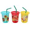 LEC Polypropylene Anpanman Straw Pack of 3 Different Cup, (3 Colors)