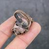 Natural Rhodochrosite Gemstone Copper Wire Wrap Gift Jewelry Ring Size 9 y1K05
