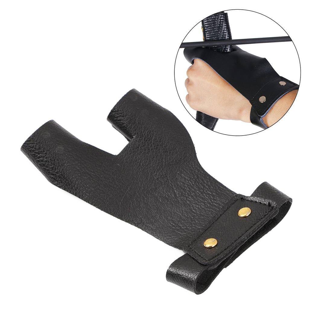 Archery Glove 2 Finger Guard Faux Leathers Shooting Protective Gear for Left and Right Hand Archer Archery Finger Guard