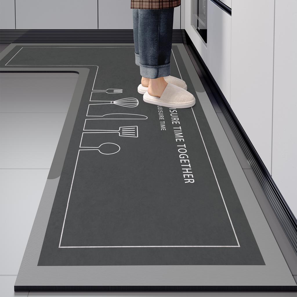 Premium Kitchen Floor Mat L-shaped Dirt-resistant Anti-slip Mat Diatom Mud Easy To Clean Foot Mat Household Quick-drying Water-absorbing Floor Mat