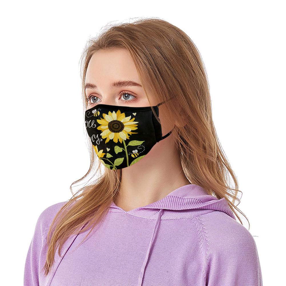 Антипылевая модная профилактическая многоразовая регулируемая маска PM2.5 от пыли унисекс с подсолнечником и дымкой для лица и рта