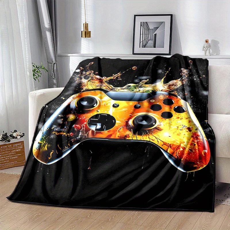 1pc Game Controller Printing Lightweight Flannel Blanket, Comfortable and Warm Blanket, for Camping Sofa Bed and Couch Office, Suitable for G