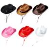 Fashion Cowgirl Hat for Little Kids Wide Brims Cowgirl Hat Girl Birthday Party Western Hat Festival Photography Fedoras Hat