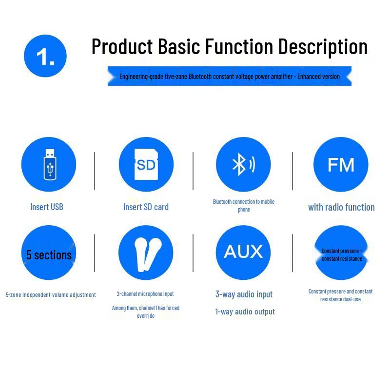 Высокомощный Bluetooth-усилитель громкой связи LINGSHENG, штепсель CN (адаптер в комплекте)