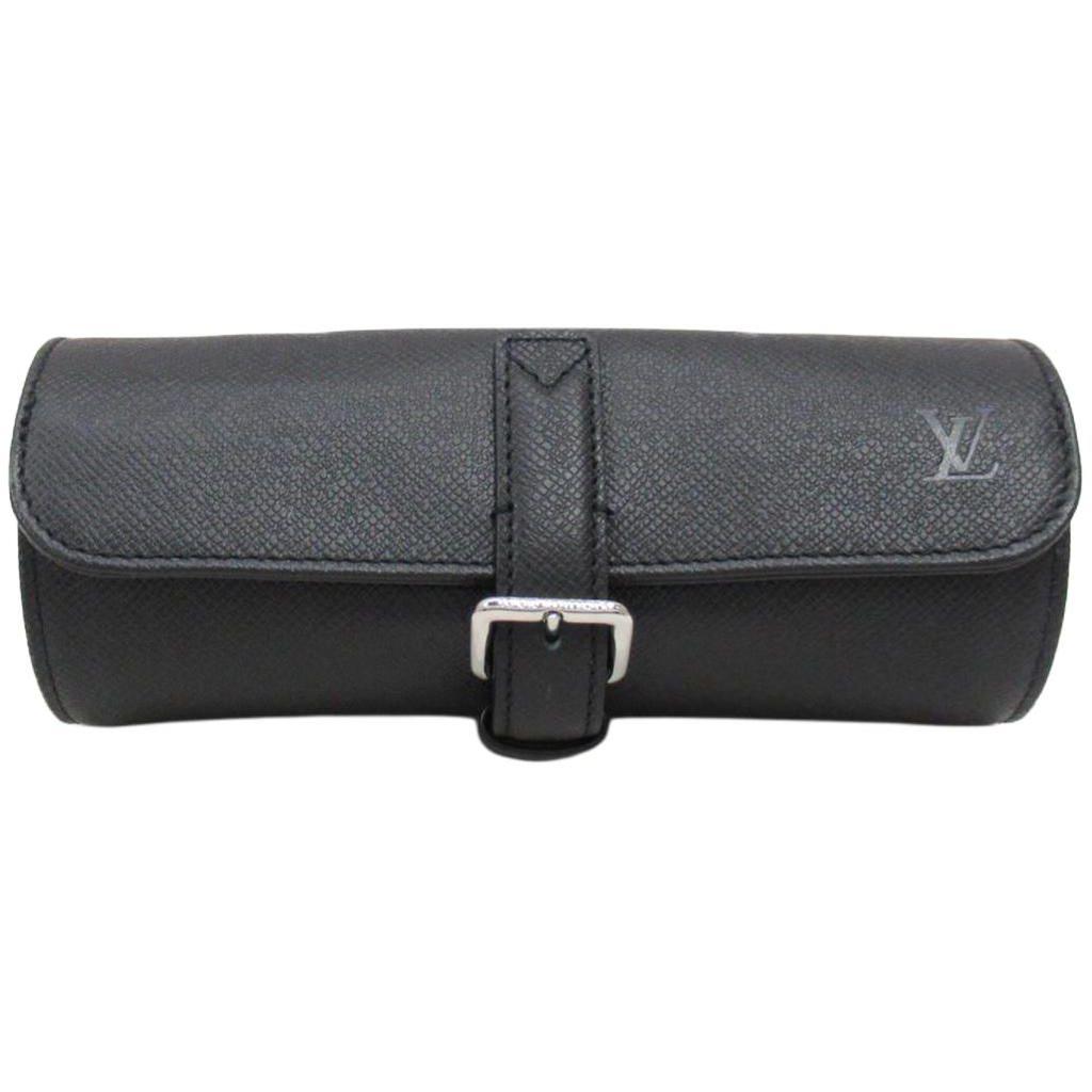 Louis Vuitton Logo Print Leather Storage Bag Men bags Black M32719