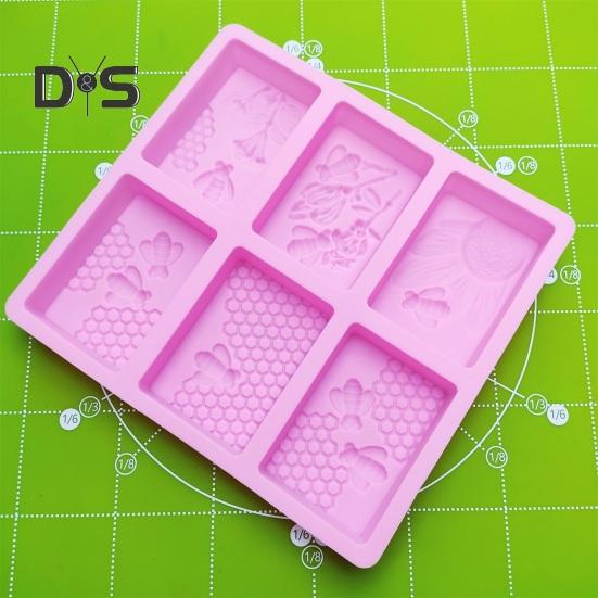 Антипригарная форма для мыла и многоразовая ручная работа 3D прямоугольная силиконовая форма для выпечки в форме пчелы