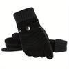 Gloves Men's Winter Cycling Motorcycle Windproof Cold Insulation Warm Leather Touch Screen Anti-Slip Thick Pile