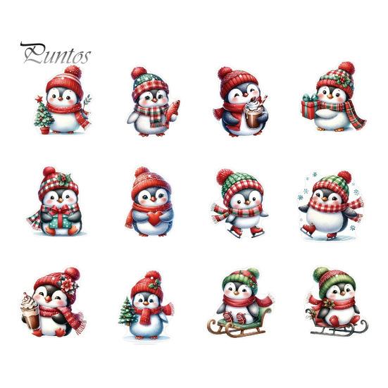 12/24/36 шт. Рождественские украшения деревянные мультяшные пингвины украшения для рождественской елки подвесные бирки для праздничного домашнего декора