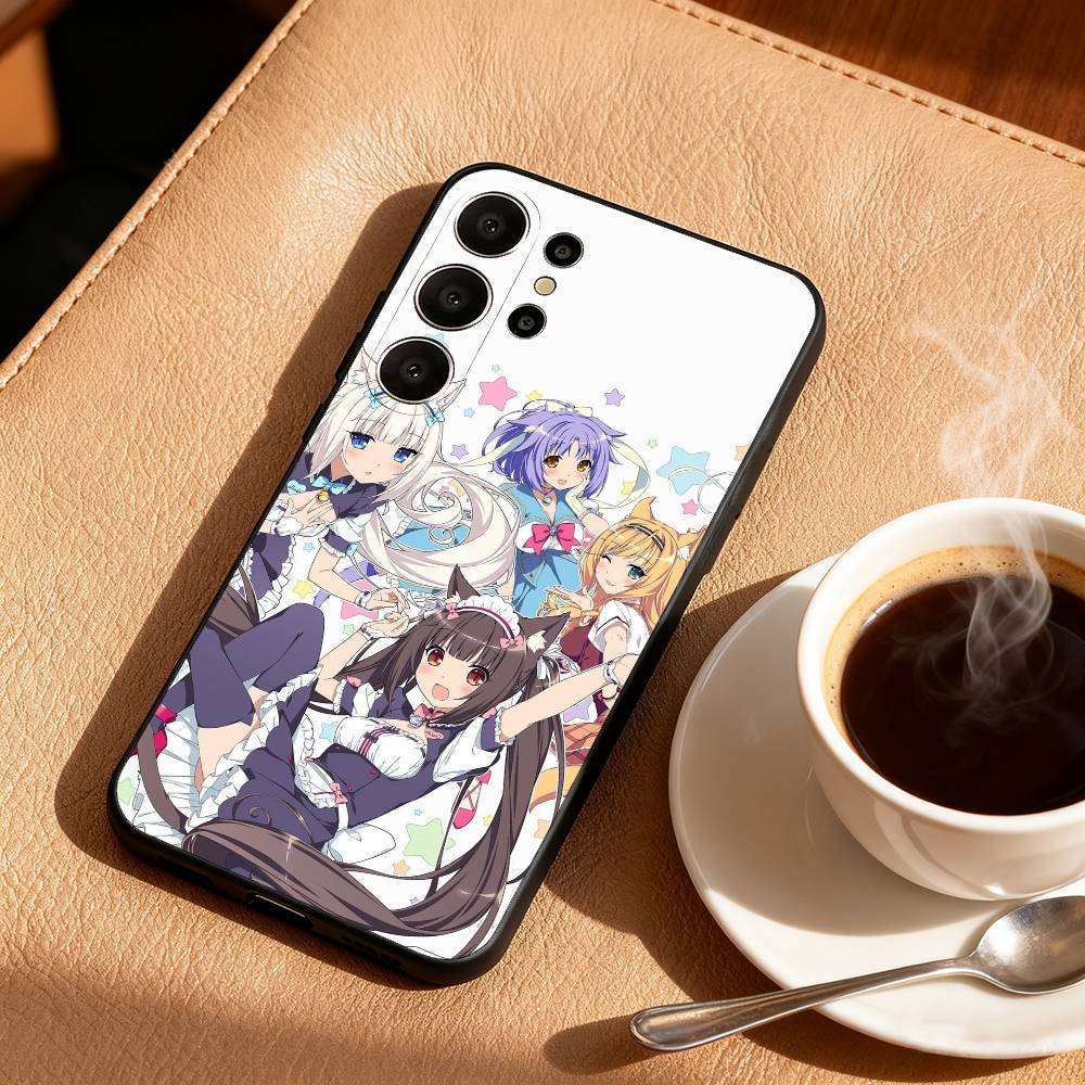 Чехол для телефона с изображением девушек N-Nekopara для Samsung S26,S25,S24,S21,S22,S23,S30,Ultra,S20,FE,Lite,10,9, Черный чехол