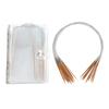 13PCS Circular Needles Steel Wire Bamboo Needle Set Double Pointed Loop Knitting Needles 80CM