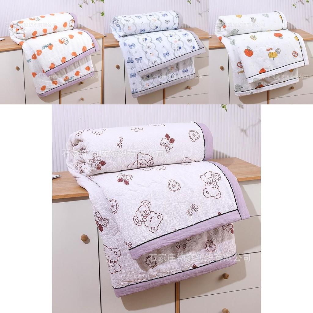 Летнее одеяло из пузырчатого хлопка с мягкой тканью, которую можно стирать в машине, для сна в студенческом общежитии