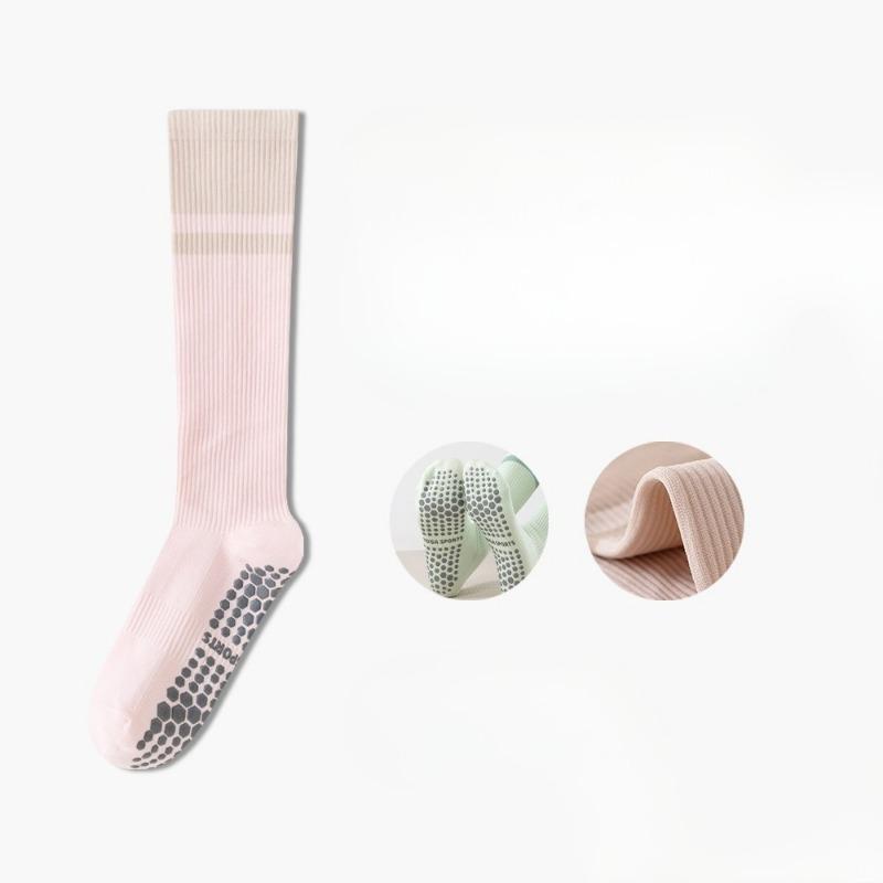 Женские осенние профессиональные нескользящие фитнес-носки для пилатеса, велоспорта, йоги, для похудения ног, компрессионные носки до икр