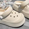 2025 New Hole Shoes Heightened Thick-soled Non-slip Breathable Cool Slippers Fashionable Bag Head Slippers Women