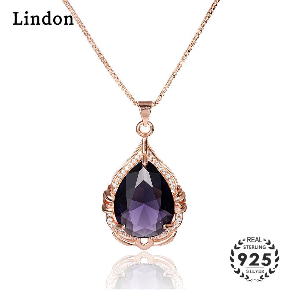 Женское ожерелье Lindon, кулон с цирконом, модный подарок
