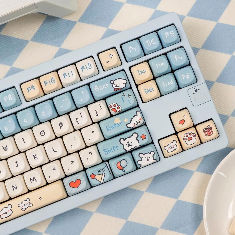 125 Key Line Puppy Keycap Set PBT Cute Type MOA Keycap Compatible MX Switch Wooting Mechanical Keyboard