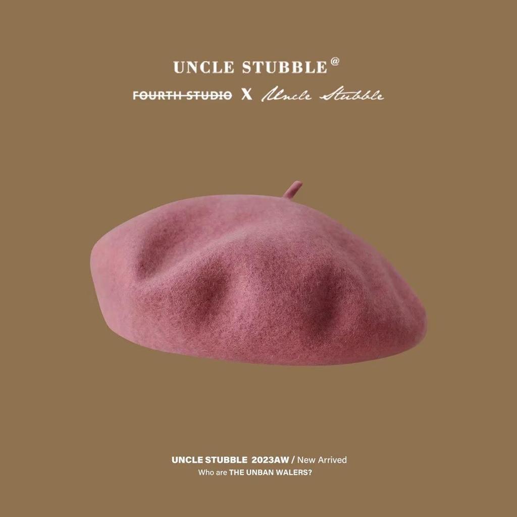 Женский ретро шерстяной берет: Универсальная фетровая шляпа на осень и зиму однотонной расцветки, в корейском стиле художника.