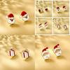 Festive Christmas Cartoon Alloy Earrings Charming Santa And Reindeer Design