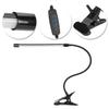 LED Adjustable Clip Reading Light Cold Warm Brightness Light Black Single Tube USB Powered