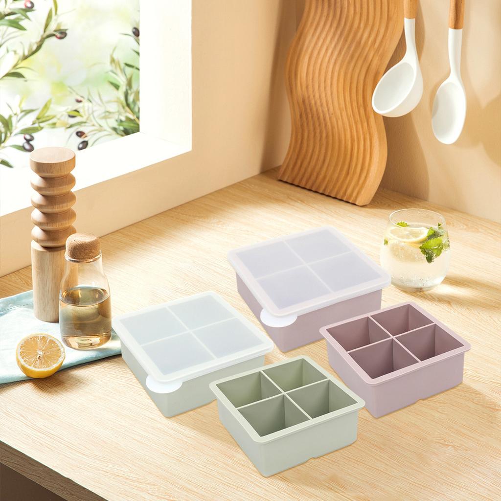 Silicone Ice Tray Ice Box With Lid Homemade Ice Grid- Creative Can Be Superimposed Multi-grid Ice Artifact Press The Ice Tray