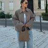 Women's Autumn and Winter Street Fashion Short Shirt Collar Lapel Woolen Coat